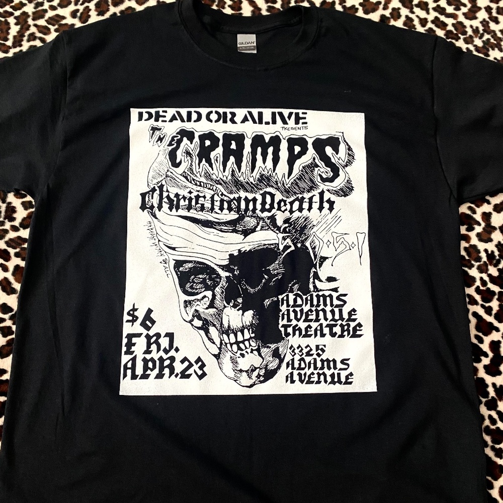 Cramps Christian Death Vintage Flyer Tee